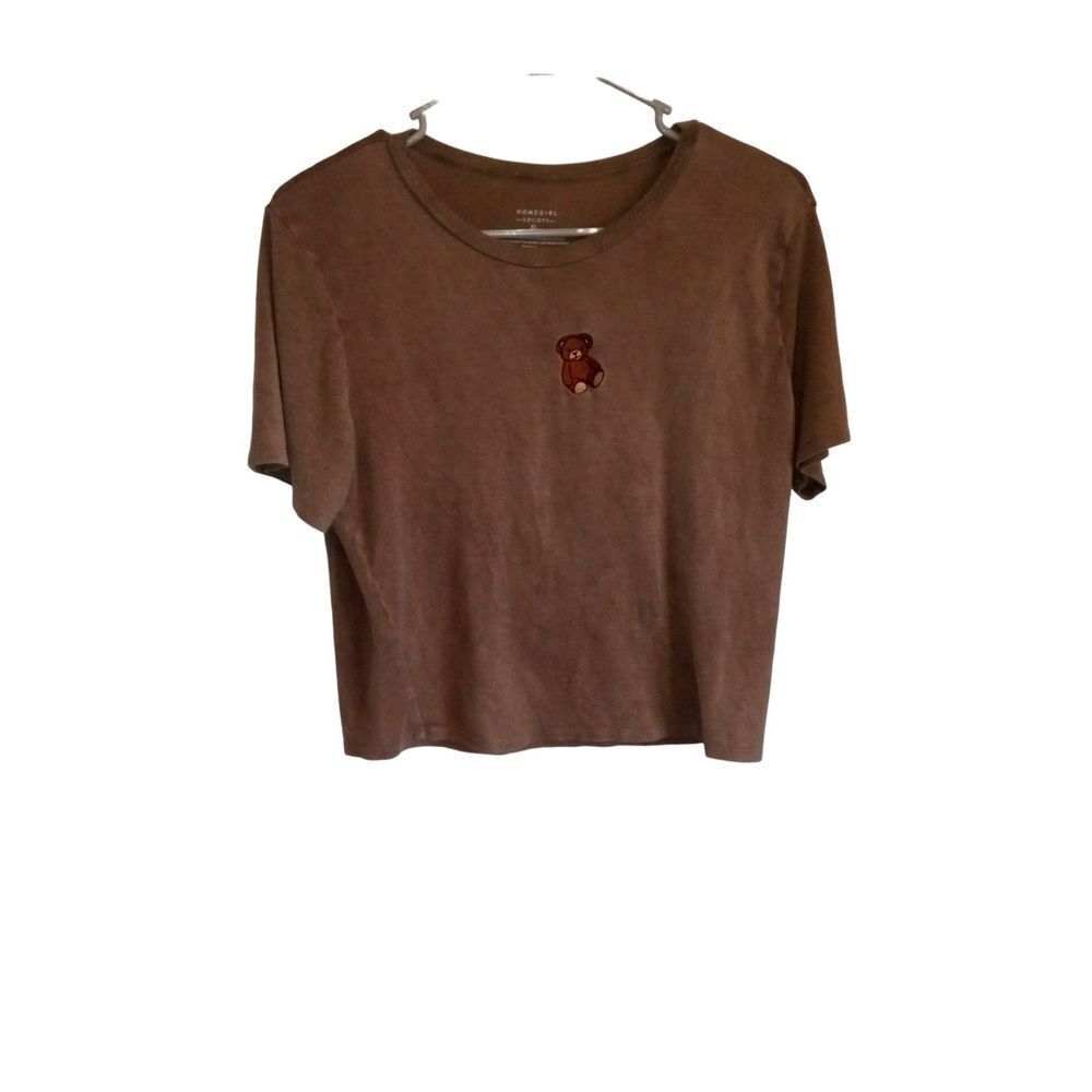 Homegirl society brown bear crop‎ top
